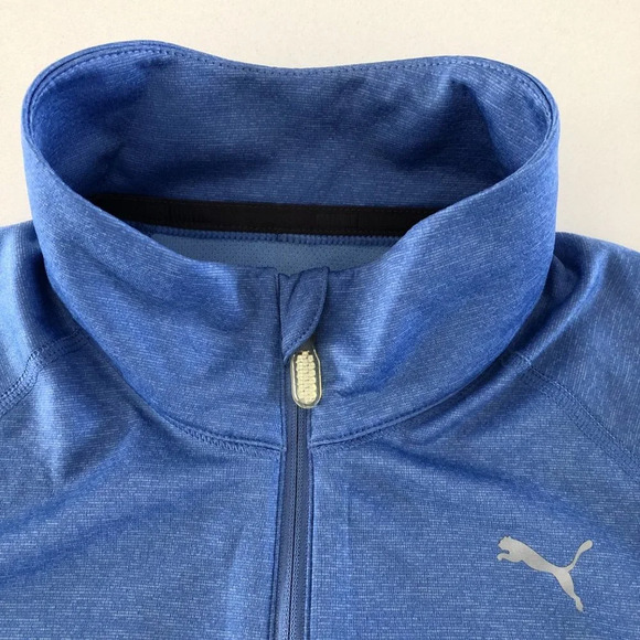 Puma 1/2 Zip Long Sleeve Stand Up Collared Top in Heather Light Purple Size S - Picture 6 of 15
